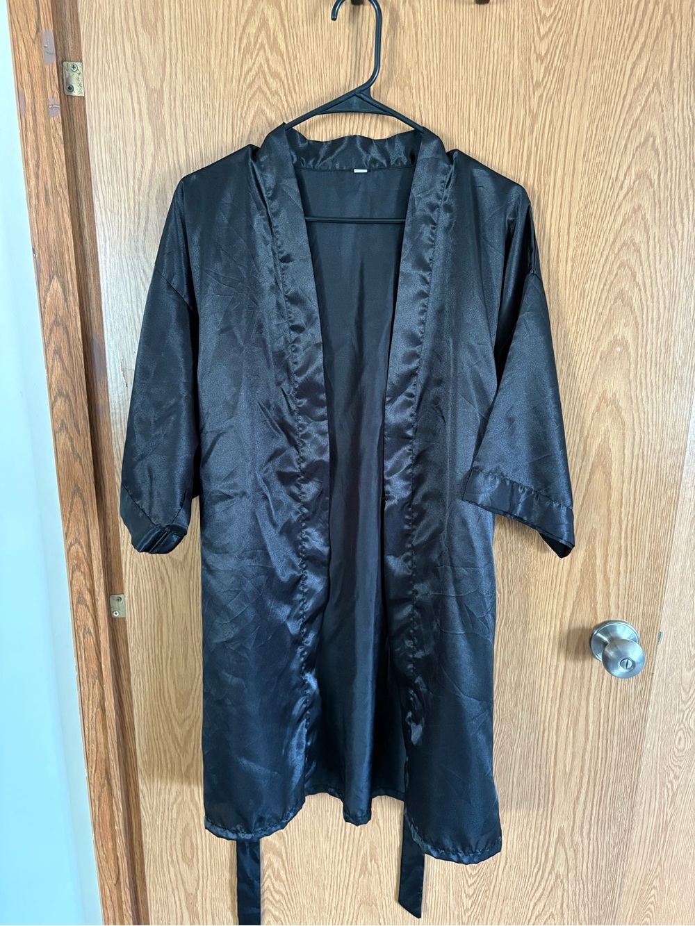 Classic Satin Robe - Black